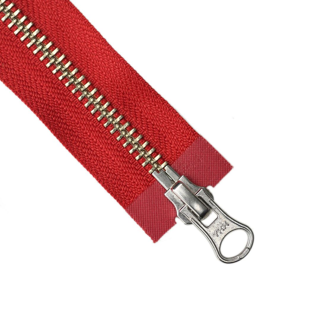 green metal zipper