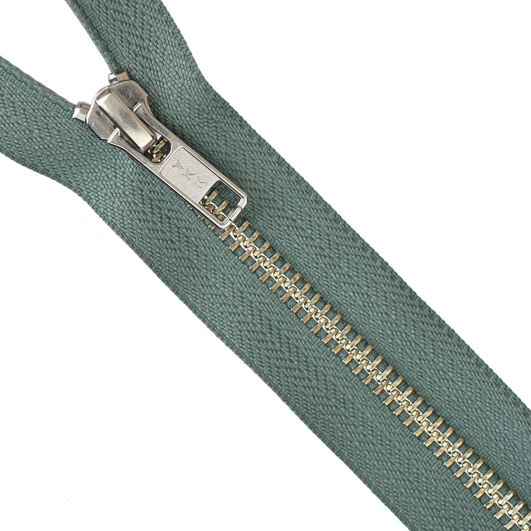 green metal zipper