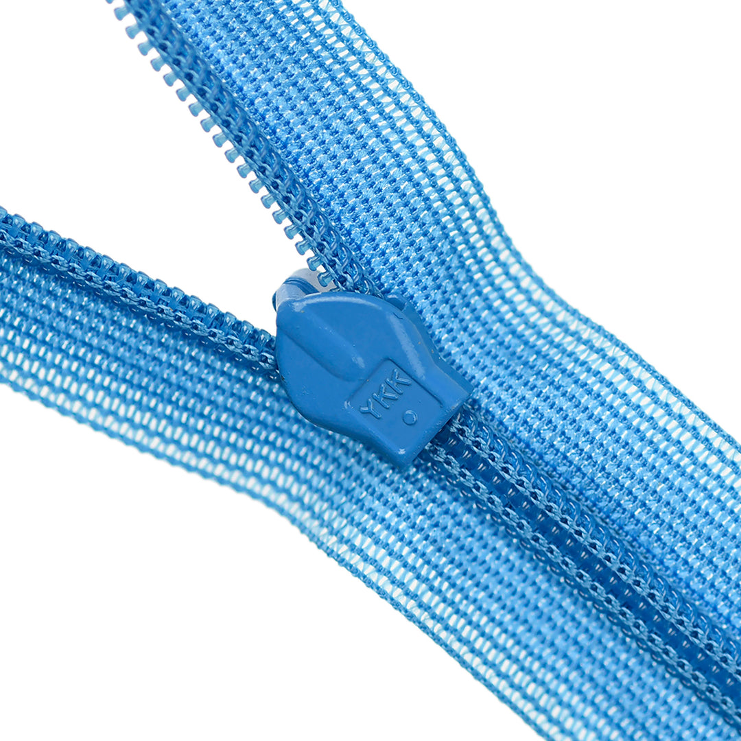 YKK INVISIBLE MESH ZIP COL 310 CYAN