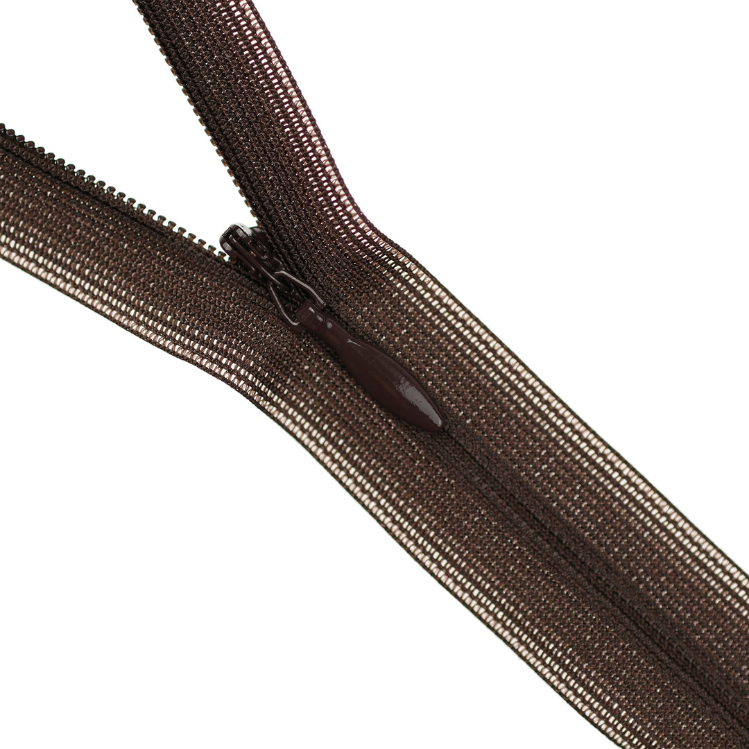 YKK INVISIBLE MESH ZIP COL 570 BROWN