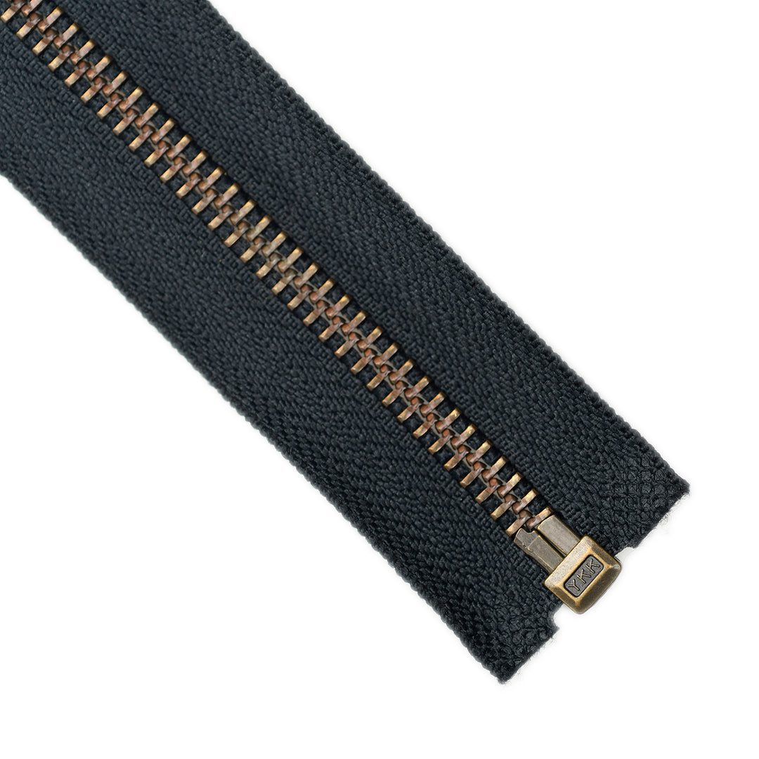 YKK METAL OPEN-END ZIP NO.5 ANTIQUE GOLD COL 158
