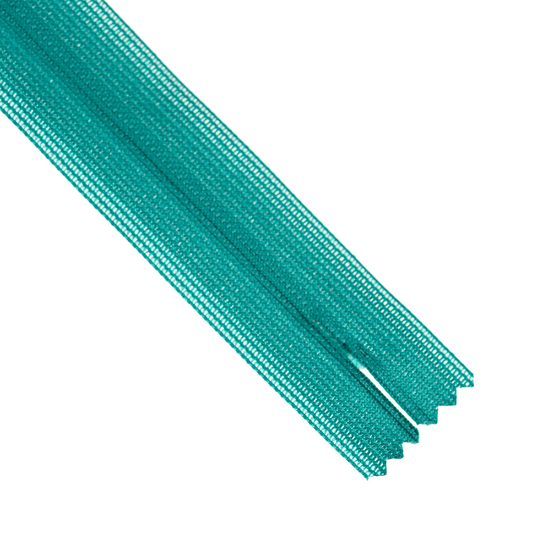 YKK INVISIBLE MESH ZIP COL 877 VIVID TEAL