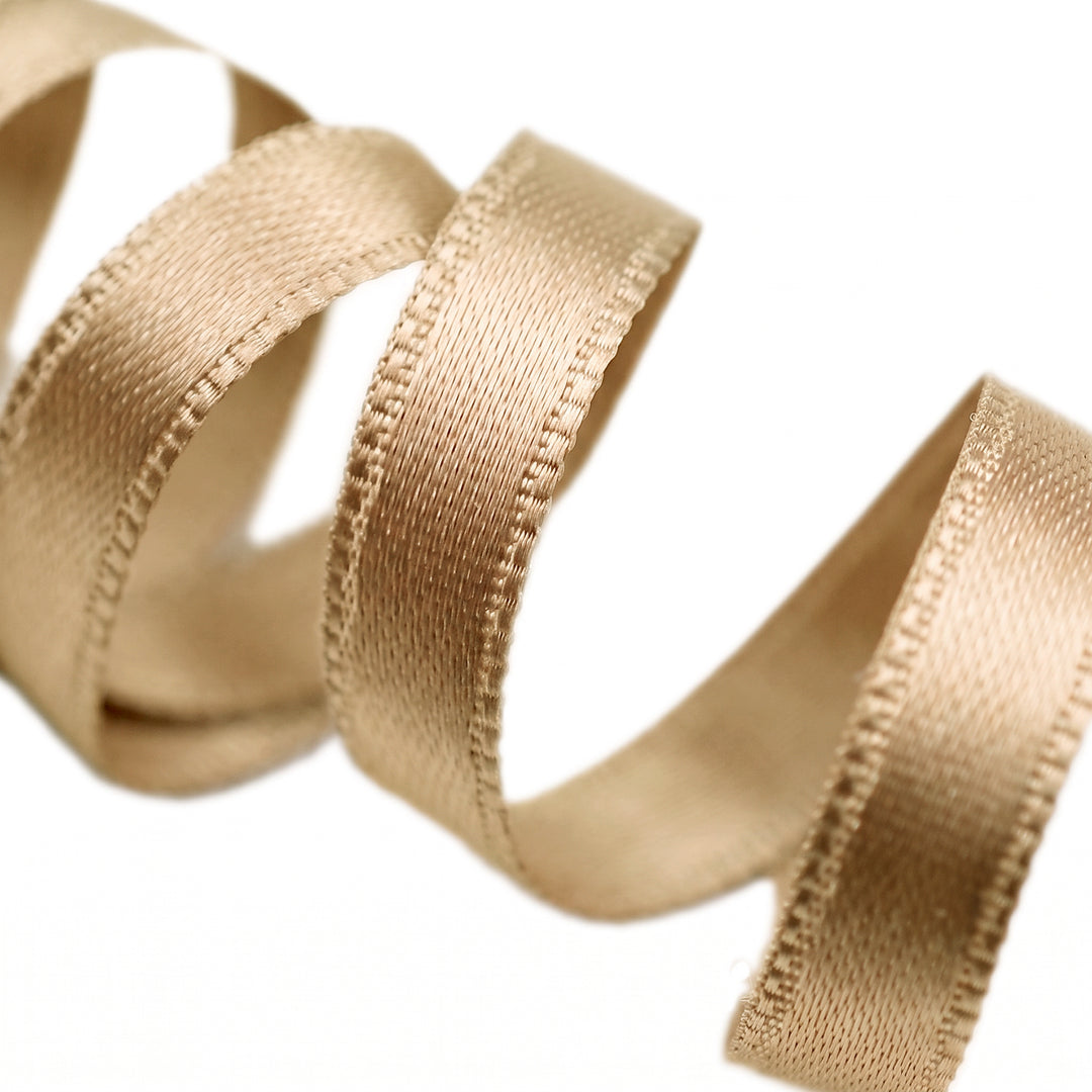 DOUBLE-SIDED SATIN RIBBON - FOSSIL