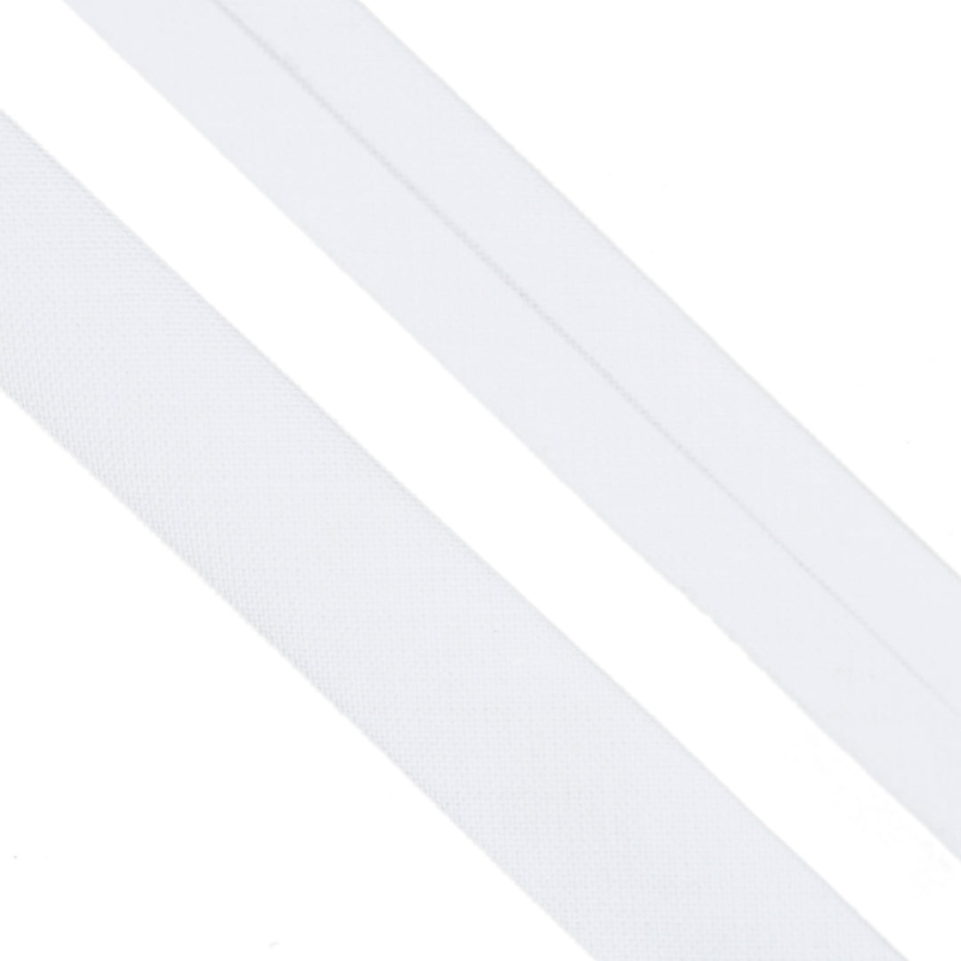 POLY-COTTON BIAS BINDING WHITE