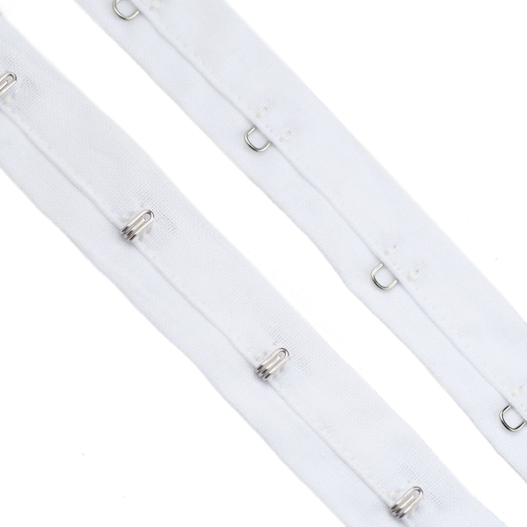 100% COTTON 20MM HOOK & EYE TAPE WHITE