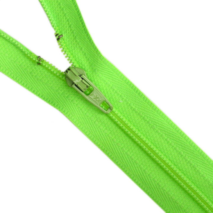 YKK NYLON CLOSED-END ZIP NO.3 COL 535  BRIGHT LIME