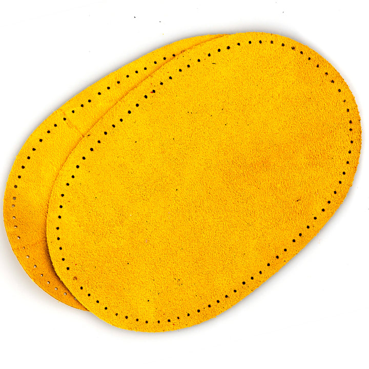 AUSTRALIAN-MADE SUEDE ELBOW PATCHES COL MUSTARD