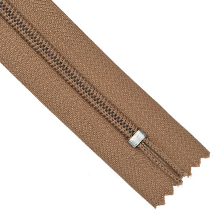 NYLON CLOSED-END NO.5 ZIP COL WALNUT