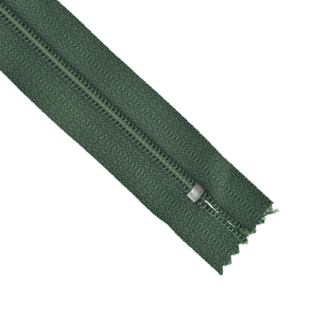 YKK NYLON CLOSED-END ZIP NO.3 COL 879 SPRUCE GREEN