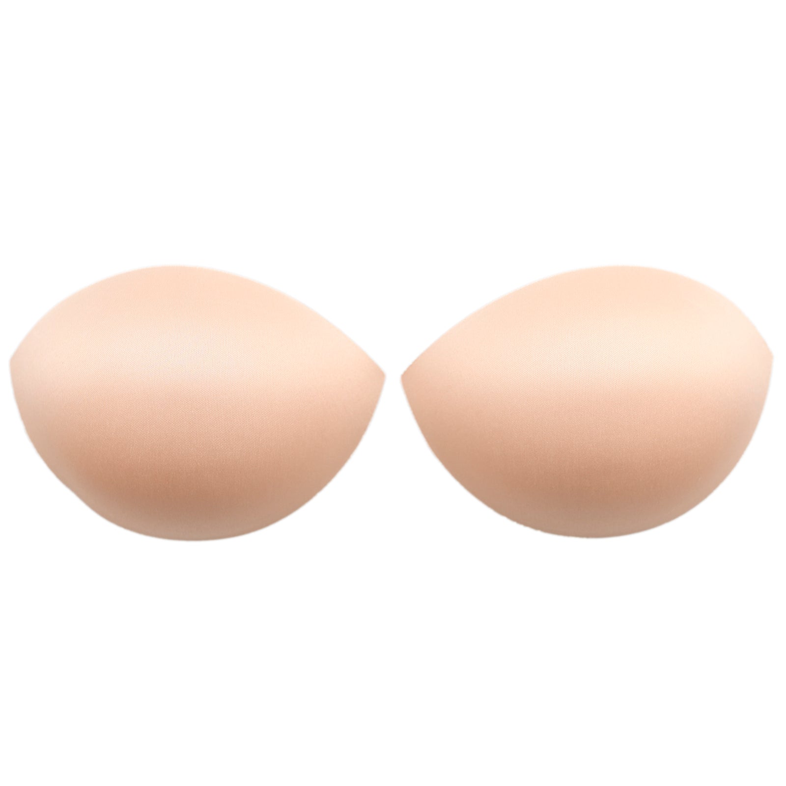 pair of push-up nude-tone or neutral bra cups on white background