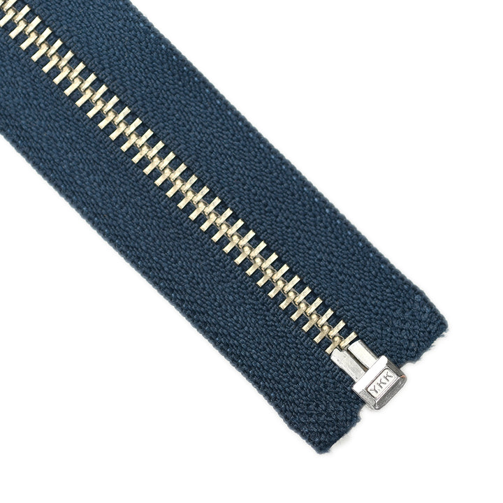 YKK METAL OPEN-END ZIP NO.5 NICKEL COL 919 DEEP BLUE
