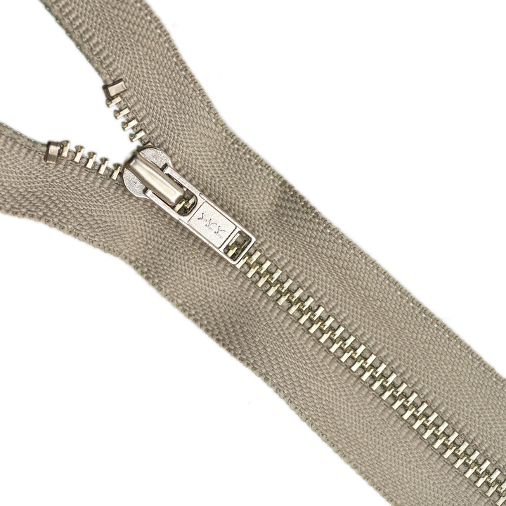 YKK NO.3 METAL CLOSED END ZIPPER NICKEL COL 561 SAGEBRUSH