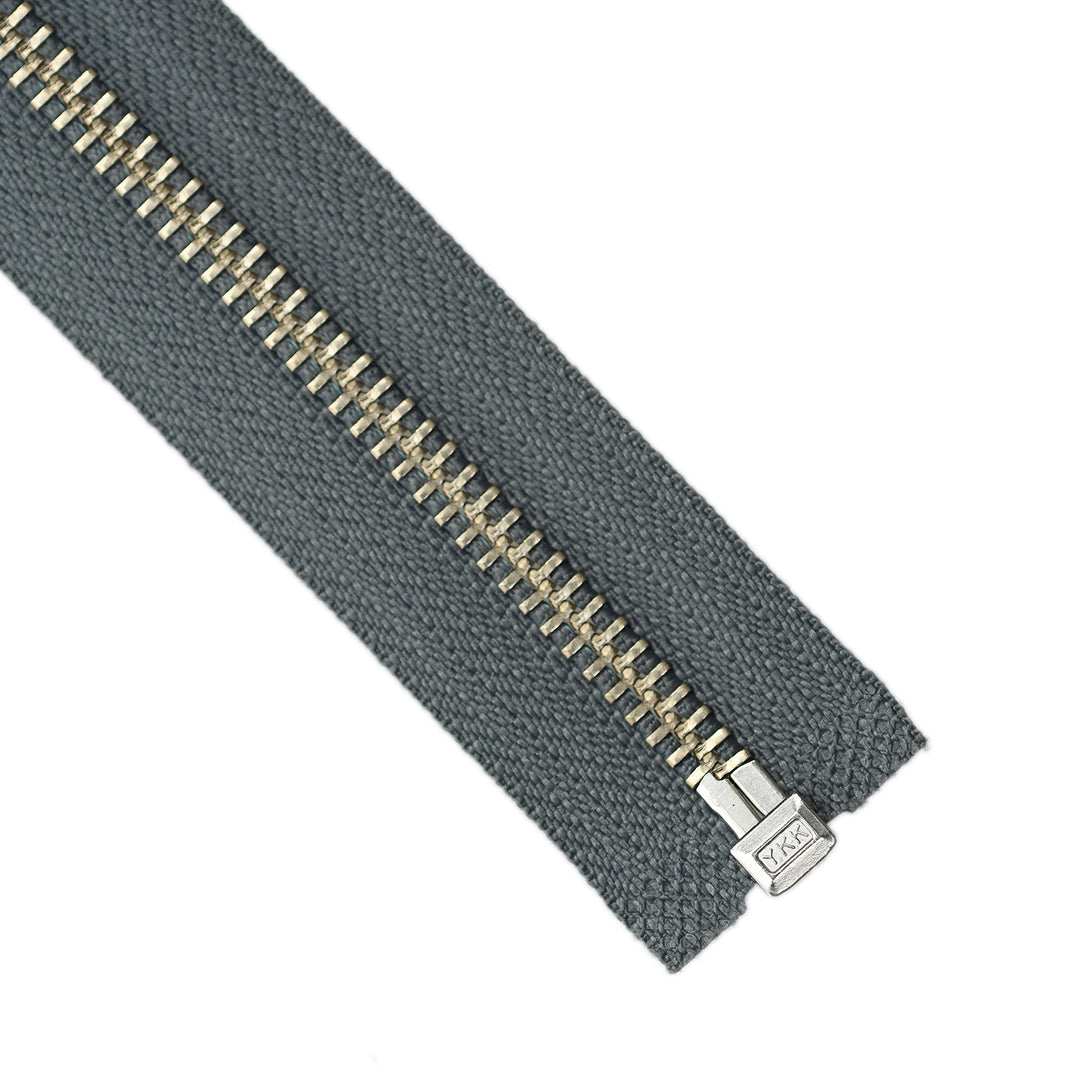 YKK METAL OPEN-END ZIP NO.5 NICKEL COL 914 SLATE