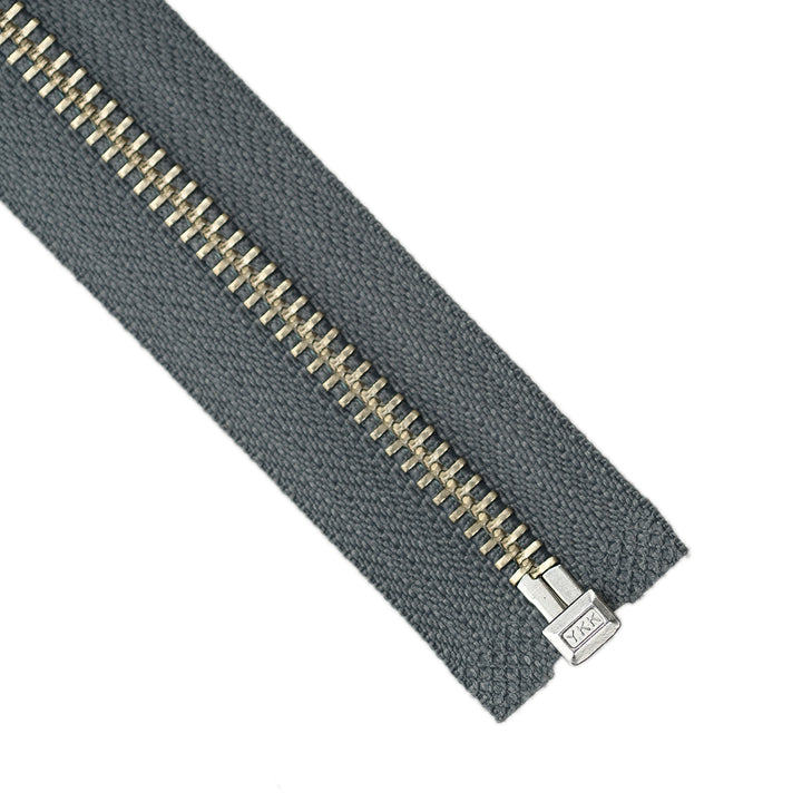 YKK METAL OPEN-END ZIP NO.5 NICKEL COL 914 SLATE