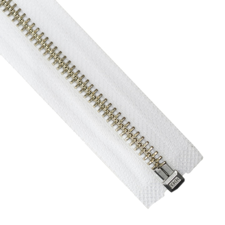 YKK METAL OPEN-END ZIP NO.5 NICKEL COL 501 WHITE