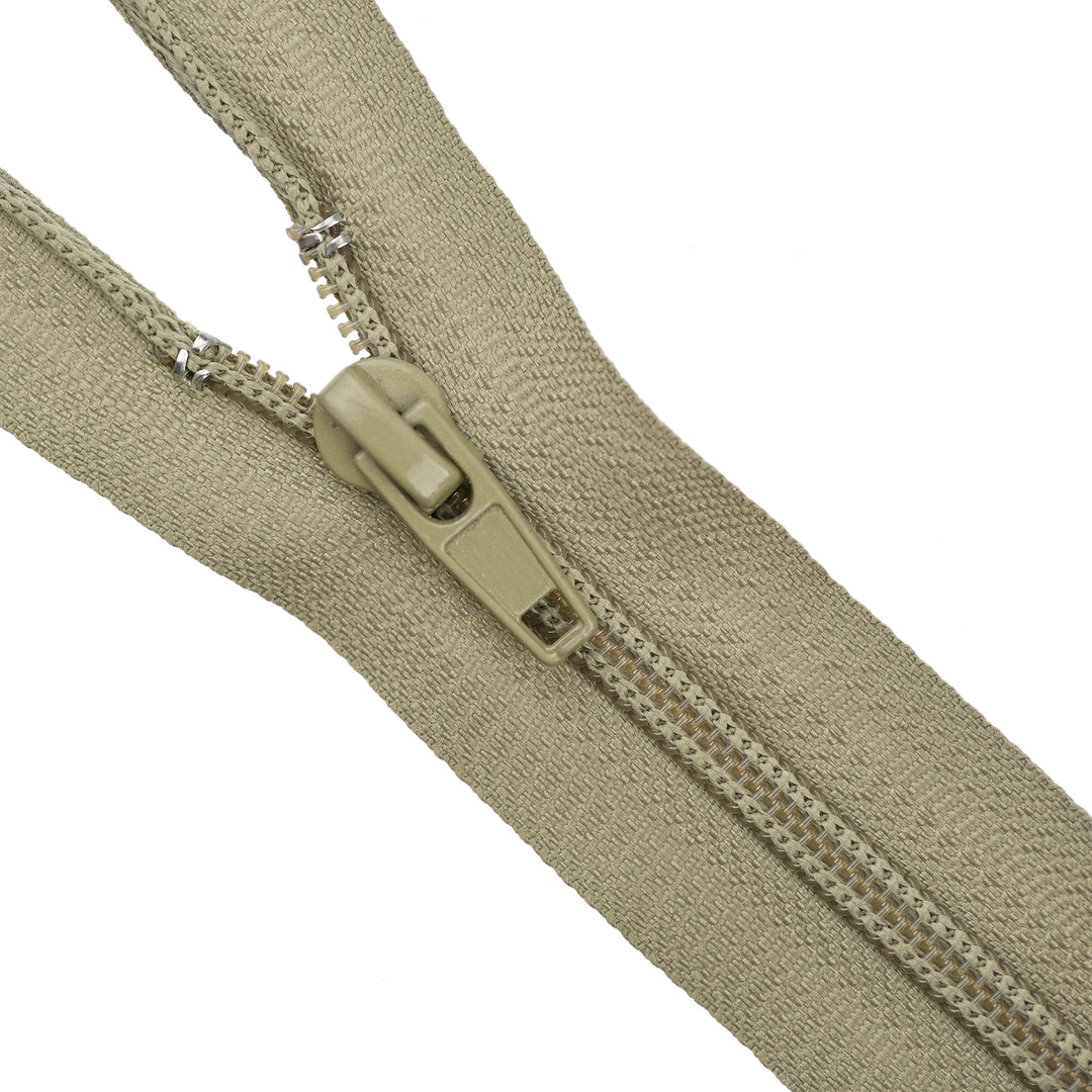 NYLON OPEN-END ZIP NO.5 COL GREIGE