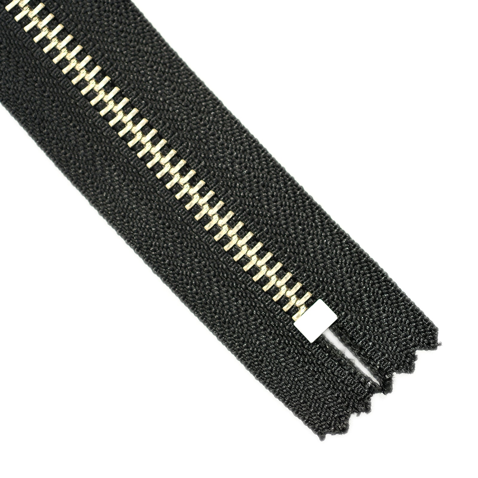 YKK Metal Zipper on White Background