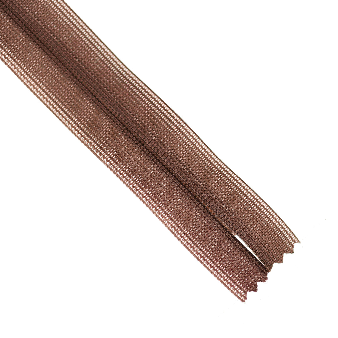 YKK INVISIBLE MESH ZIP COL 215 DARK FIG