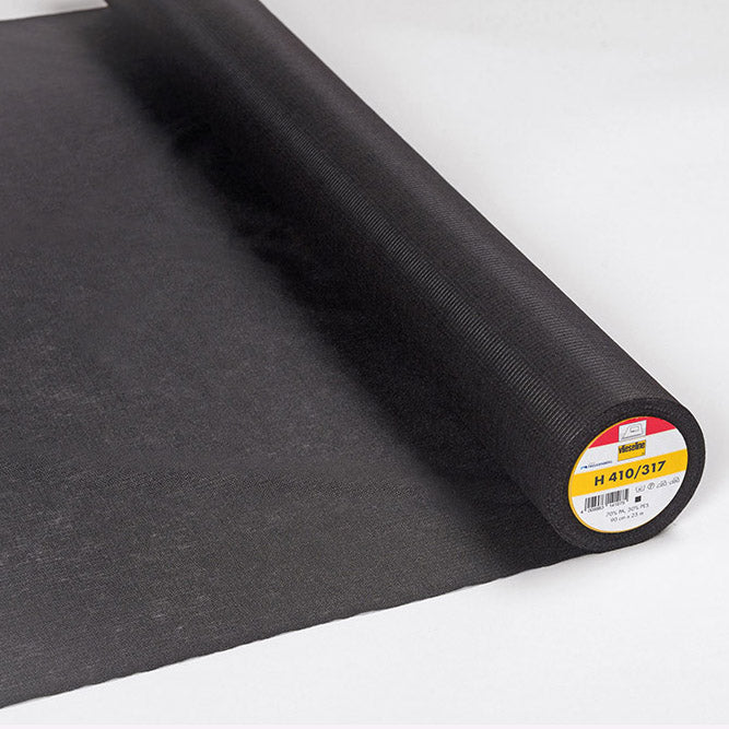 90CM VLIESELINE MEDIUM-WEIGHT FUSIBLE INTERLINING H410 BLACK