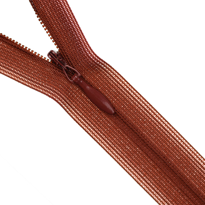 YKK INVISIBLE MESH ZIP COL 159 DARK RED ROSE