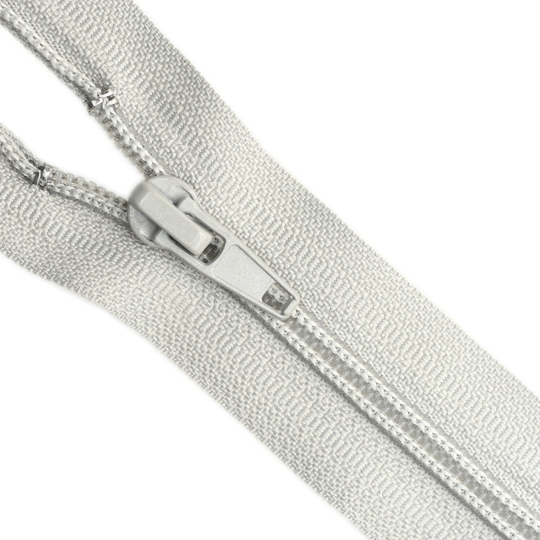 NYLON OPEN-END ZIP NO.5 COL LIGHT GREY