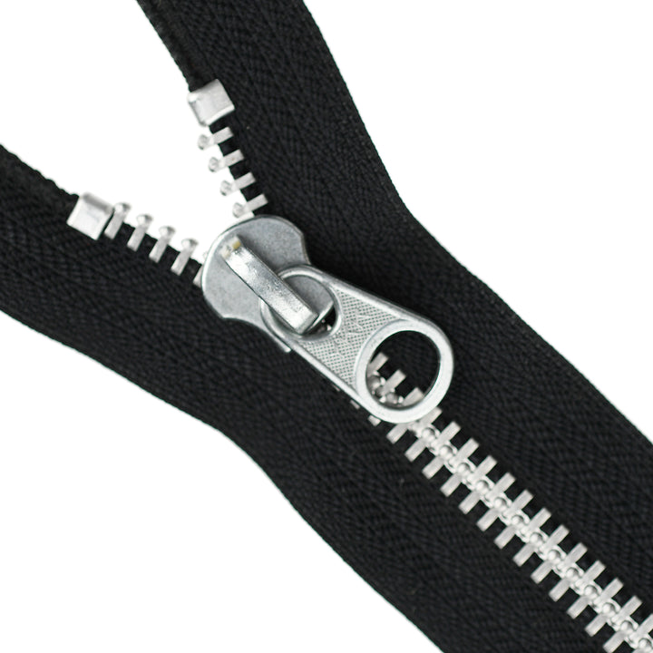 YKK METAL OPEN-END TWO-WAY ZIP NO.10 ALUMINIUM COL 580 BLACK