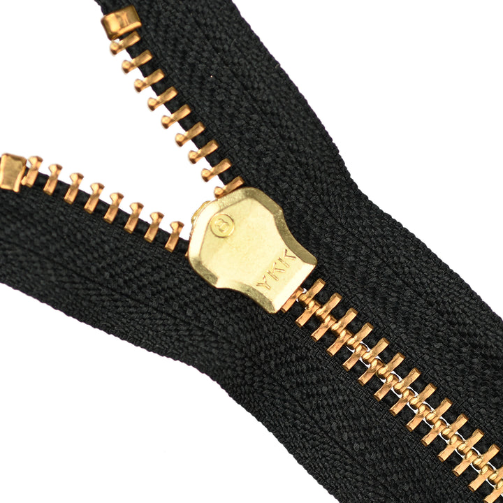 YKK METAL OPEN-END ZIP NO.8 GOLD COL 580 BLACK