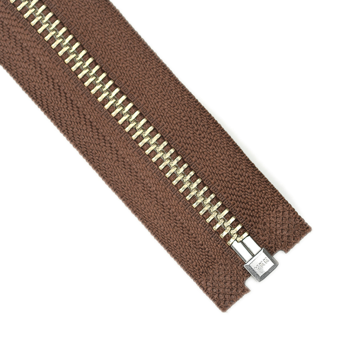 YKK METAL OPEN-END ZIP NO.5 NICKEL COL 568 WALNUT