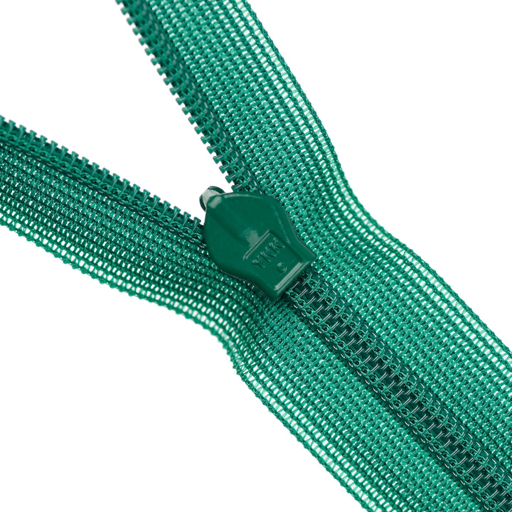 YKK INVISIBLE MESH ZIP COL 878 EMERALD GREEN