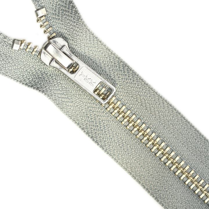 YKK METAL CLOSED-END ZIP NO.5 NICKEL COL 577 FOG GREY