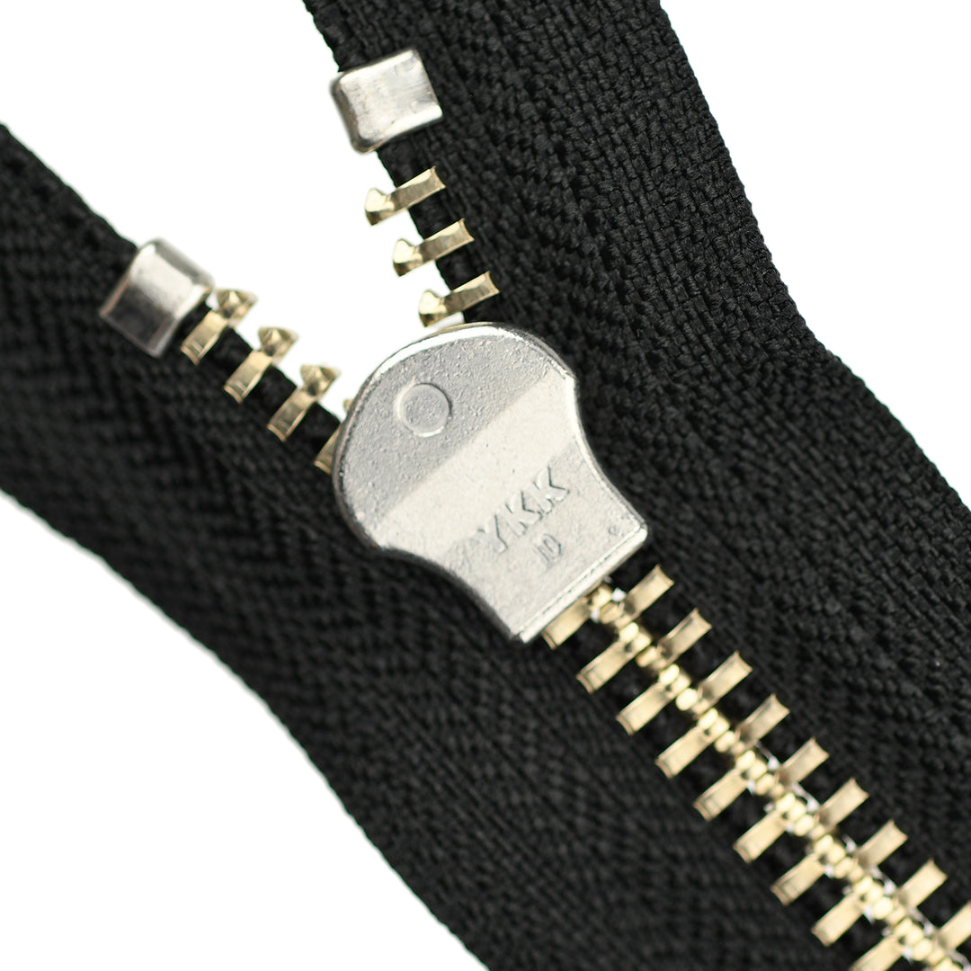 YKK METAL CLOSED-END ZIP NO.10 NICKEL COL 580 BLACK