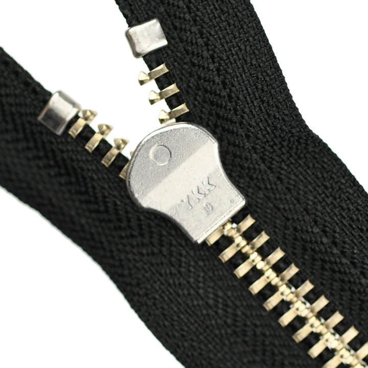 YKK METAL CLOSED-END ZIP NO.10 NICKEL COL 580 BLACK
