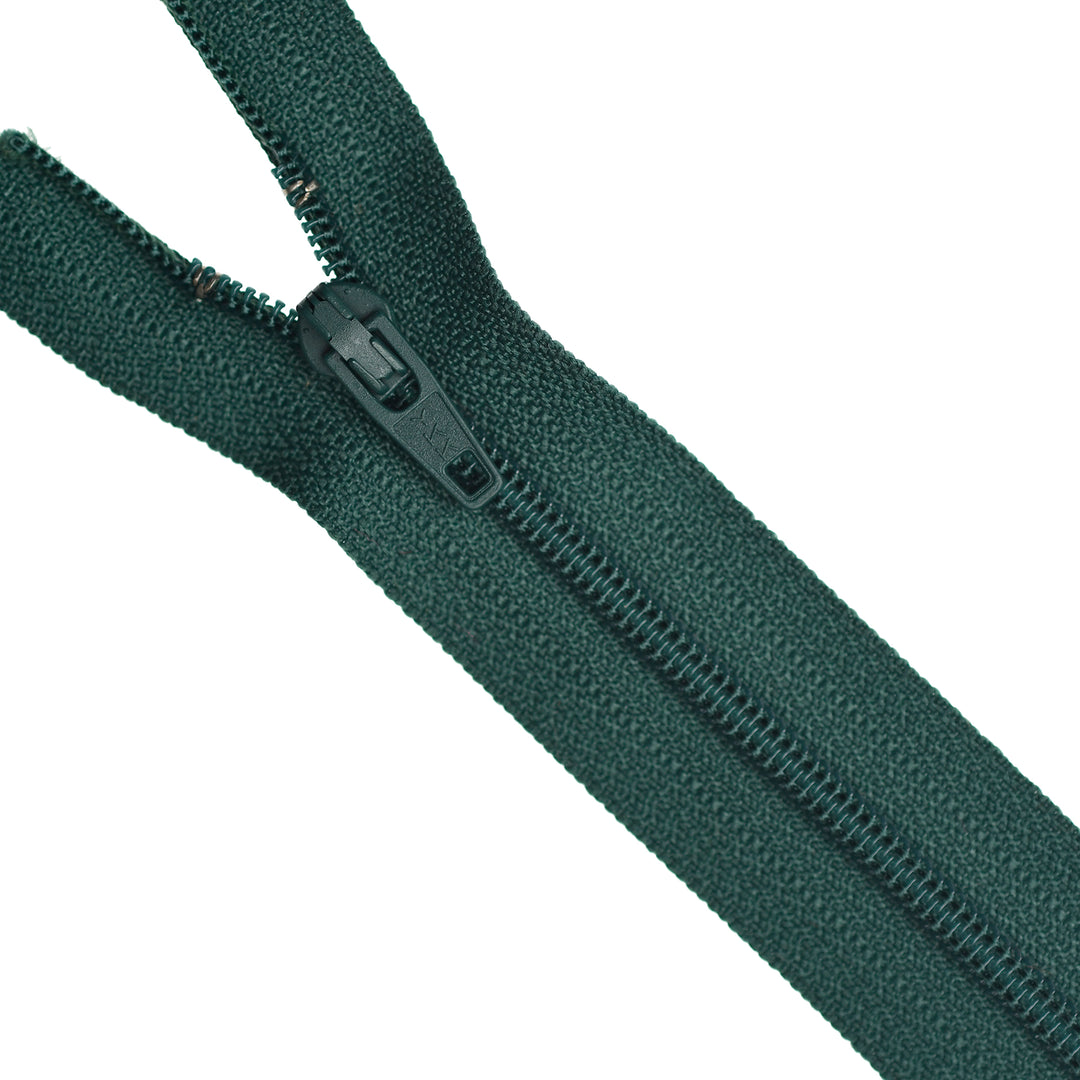 YKK NYLON CLOSED-END ZIP NO.3 COL 530 BOTTLE GREEN