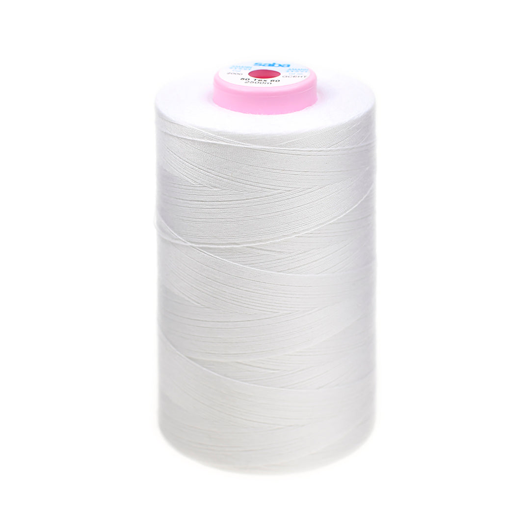 SABA TKT 50 SEWING & TOPSTITCHING THREAD FOR HEAVY FABRICS COL 2000 WHITE
