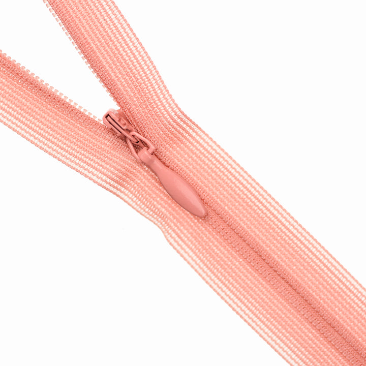 YKK INVISIBLE MESH ZIP COL 813 LIGHT CORAL