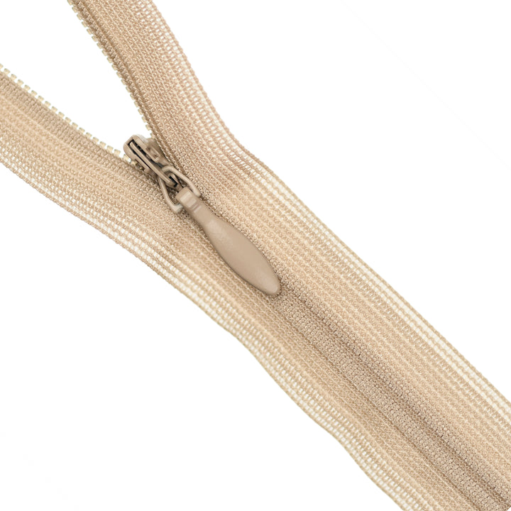 YKK INVISIBLE MESH ZIP COL 573 BEIGE