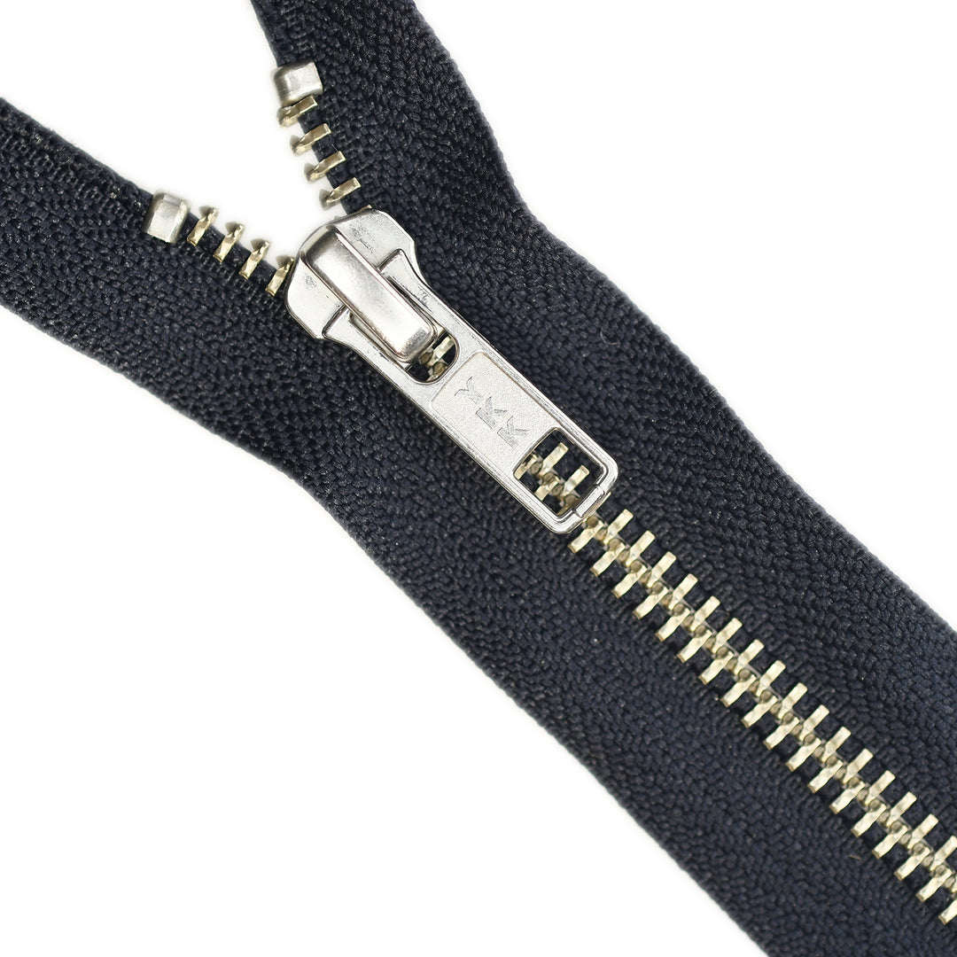 YKK METAL CLOSED-END ZIP NO.5 NICKEL COL 233 DARK NAVY