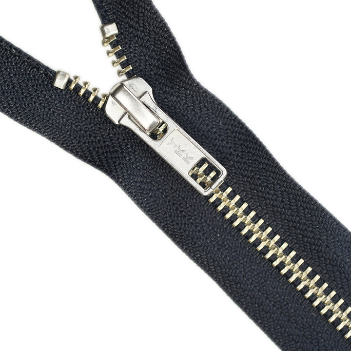 YKK METAL CLOSED-END ZIP NO.5 NICKEL COL 233 DARK NAVY