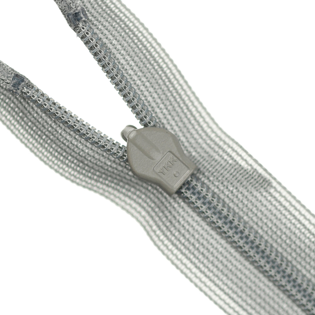 YKK INVISIBLE MESH ZIP COL 577 FOG GREY