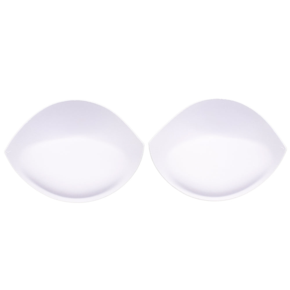 pair of push-up white bra cups on white background showing booster pads