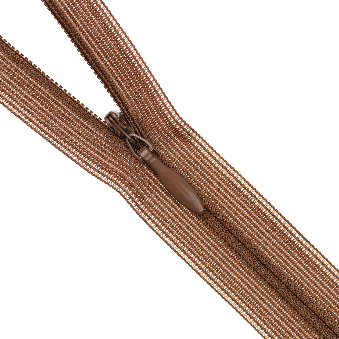 YKK INVISIBLE MESH ZIP COL 568 WALNUT