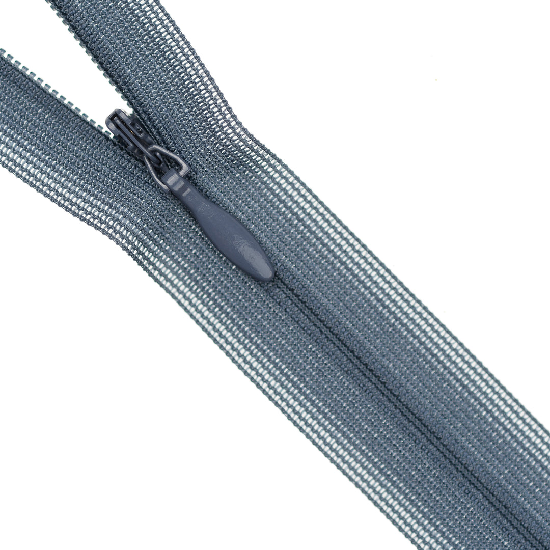 YKK INVISIBLE MESH ZIP COL 308 BLUE METAL