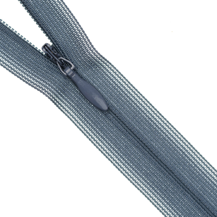 YKK INVISIBLE MESH ZIP COL 308 BLUE METAL