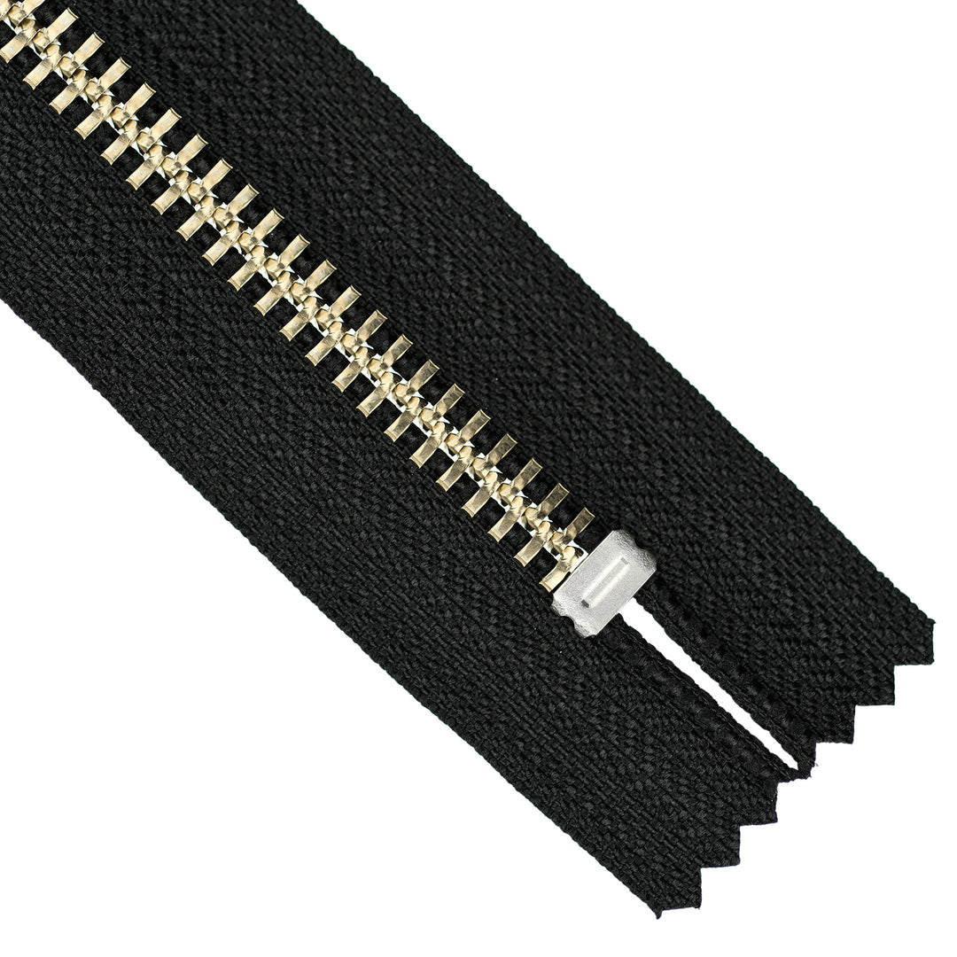 YKK METAL CLOSED-END ZIP NO.10 NICKEL COL 580 BLACK