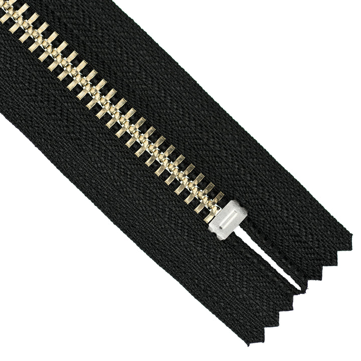 YKK METAL CLOSED-END ZIP NO.10 NICKEL COL 580 BLACK
