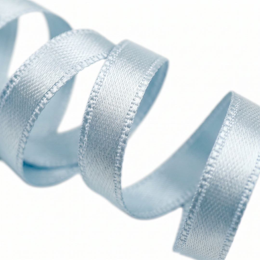 FRENCH DOUBLE-SIDED SATIN RIBBON - ICE BLUE