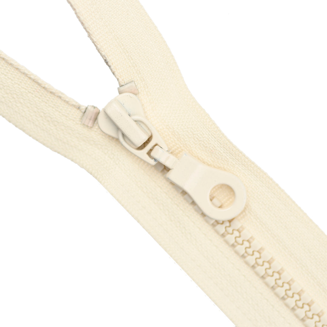 CHUNKY OPEN-END ZIP NO.5 WITH DONUT-DROP COL NATURAL