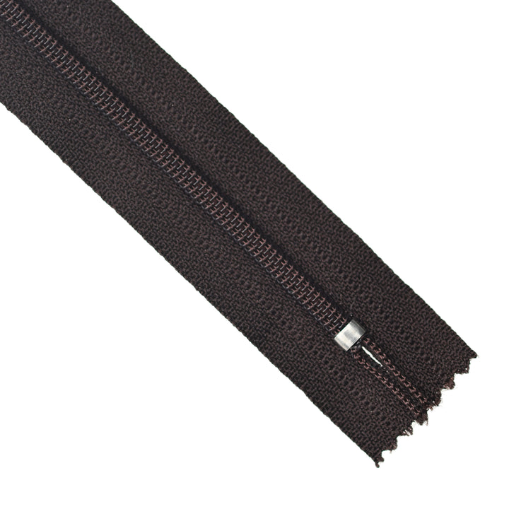 YKK NYLON CLOSED-END ZIP NO.3 COL 917 DARK BROWN