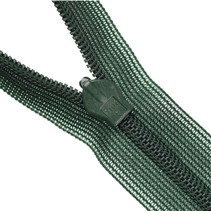 YKK INVISIBLE MESH ZIP COL 870 DARK PINE