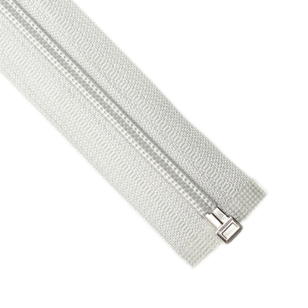 NYLON OPEN-END ZIP NO.5 COL LIGHT GREY